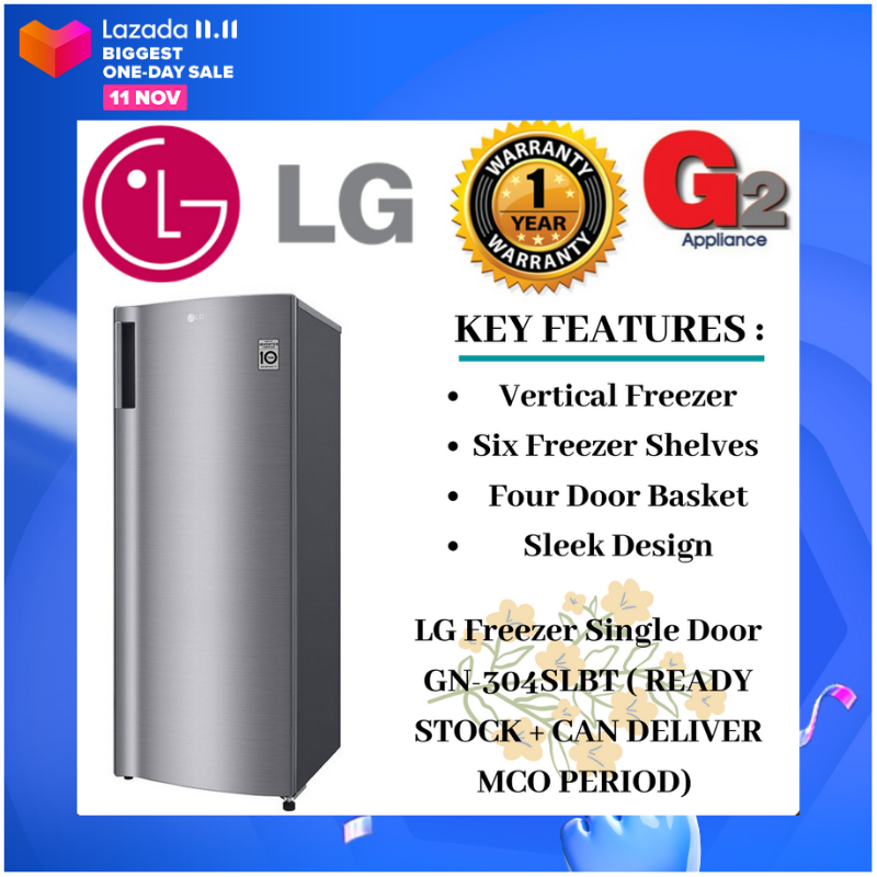 LG SMART INVERTER UPRIGHT FREEZER (READY STOCK + FAST SHIPPING)GN-304SLBT (NEW MODEL)