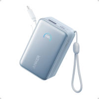 [3C Certified]  Anker Nano Power Bank Smart Display 10000mAh Portable Charger with 2.3 ft InstaCord Retractable Cable 45W Max Compact Battery Pack for iPhone 17/16 iPad Galaxy Pixel - A1638