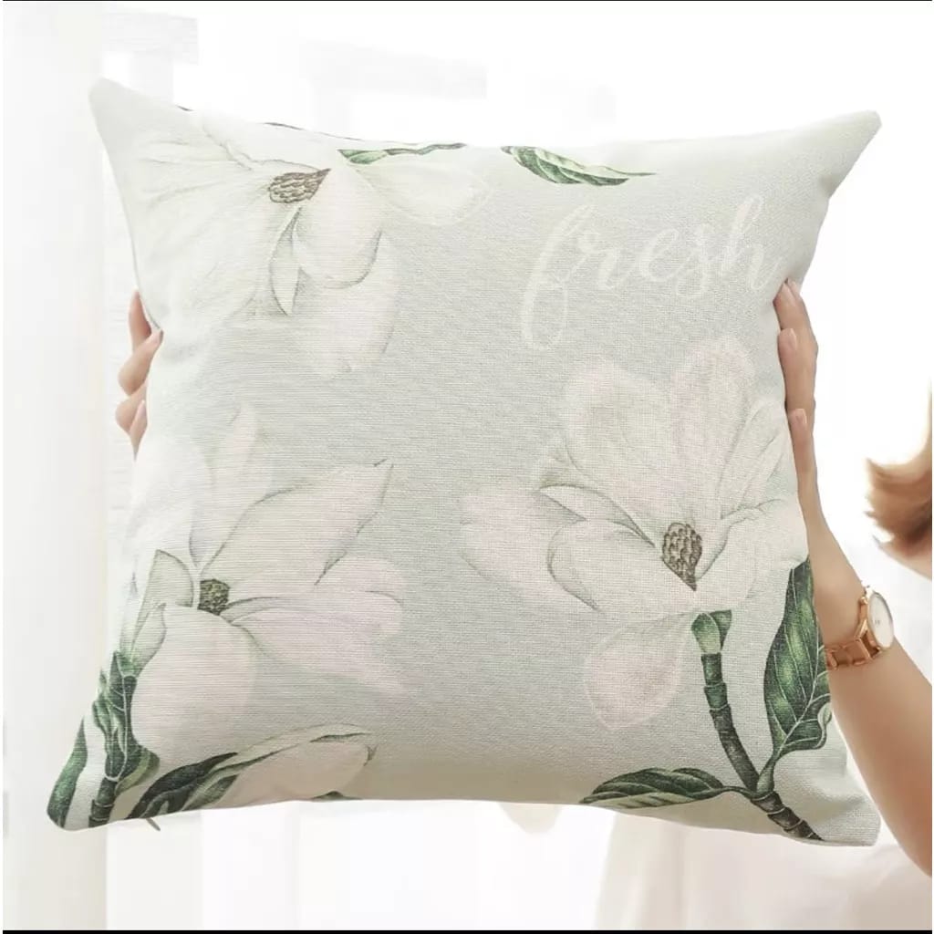 JNY- Nordic Style Linen Square Pillow Case Home Deco Sofa Cushion Covers Sarung Bantal 45x45cm