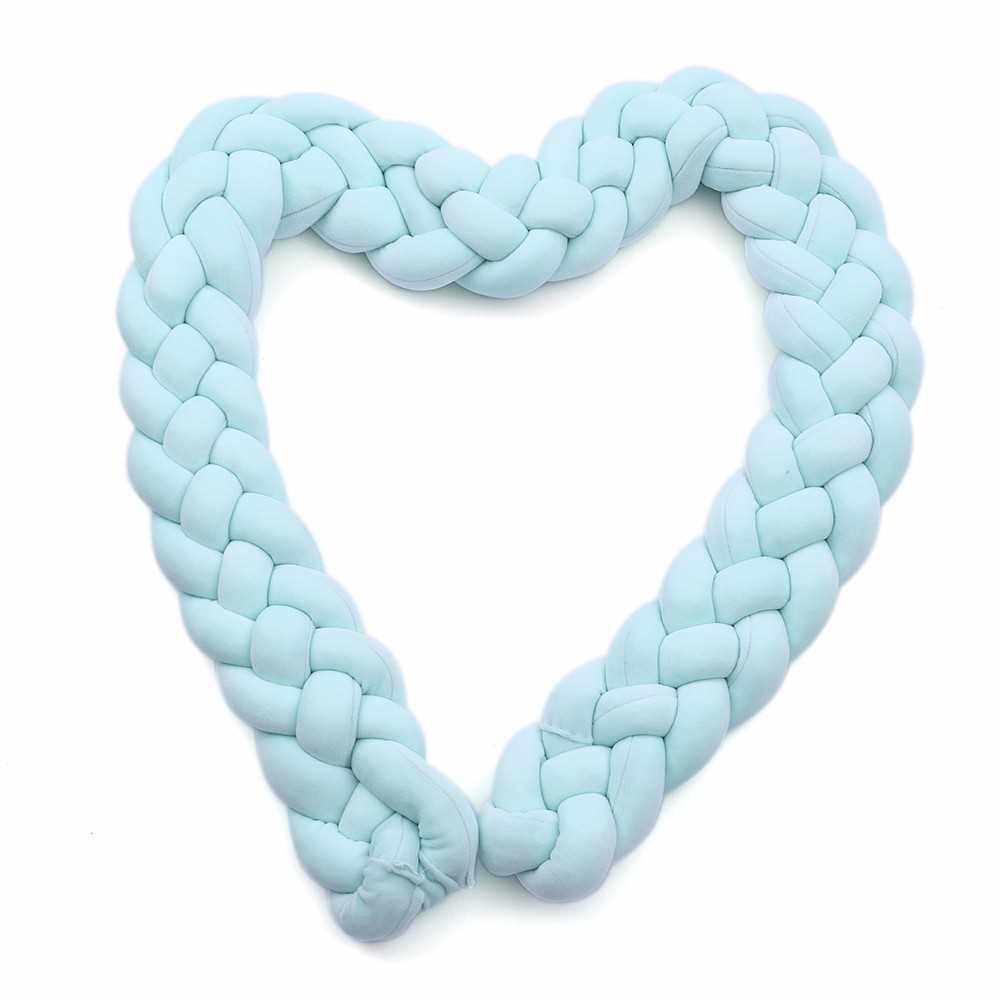 Baby Crib Bumper Knotted Braided Bumper Handmade Soft Knot Pillow Pad Cushion Nursery Cradle Decor Newborn Gift Crib Protector Cotton 1 Meter(39.4 Inch) - 4 Strands Green (Green)