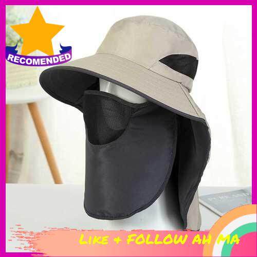 Best Selling UV-Protection Hat Hiking Hat with Removable Mesh Face Neck Flap Cover Fishing Cap for Man Women (Beige)