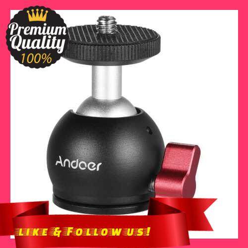 People\'s Choice Andoer Aluminum Alloy Mini Ball Head Panoramic Tripod Head 360 Swivel Horizontal Vertical Adjusting Universal 1/4-inch Interface for DSLR SLR Mini Tripod Mounting (Standard)