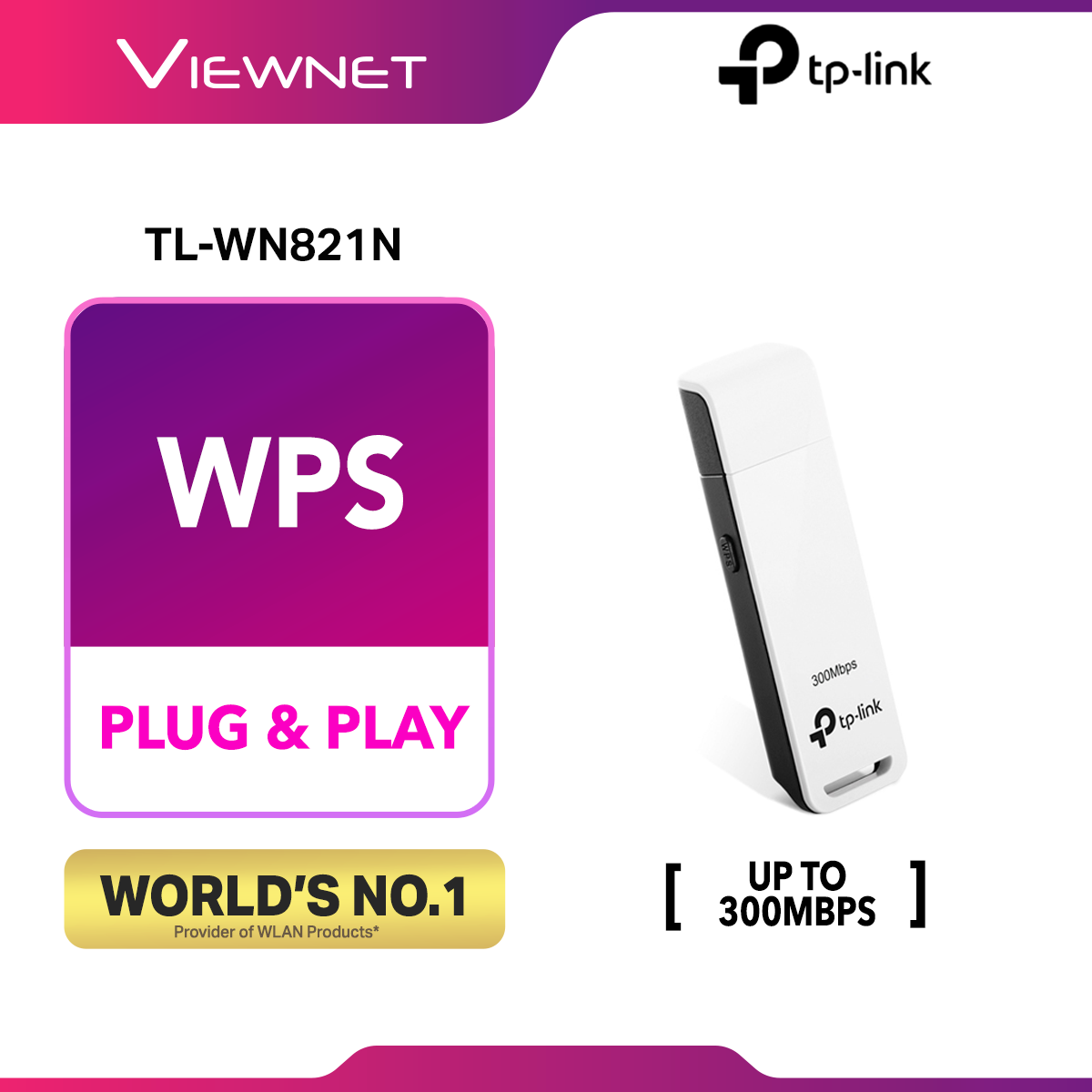 TP-LINK TL-WN821N 300Mbps Wireless N WiFi USB Adapter