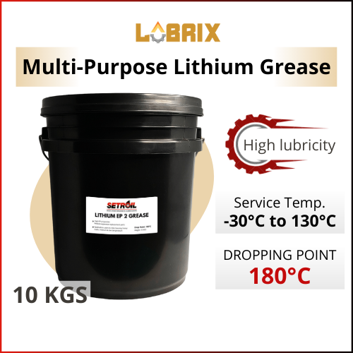 LUBRIX Setroil Lithium EP 2 Grease 10 KGS Grease Bearing Gear Minyak Grease Gris Bearing Lithium