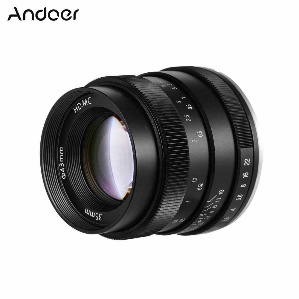 Andoer 35mm F1.2 Manual Focus Camera Lens Large Aperture APS-C Compatible with Sony A6600/A6500/A6400/A6300/A6100/A6000 E-Mount Mirrorless Cameras (E)