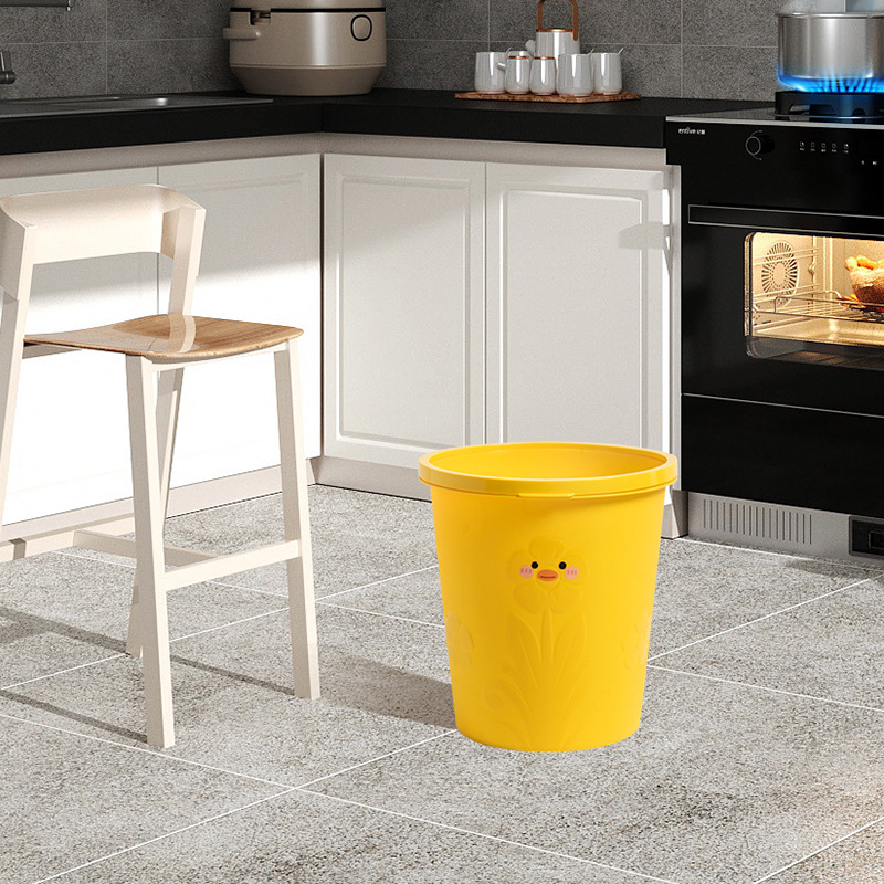 [QQ tiny spot]3ZBY Cute Trash Can without Cover Home Living Room Bedroom Office with Pressure Ring Storage Container Dormitory bathroom Shoe Organisers