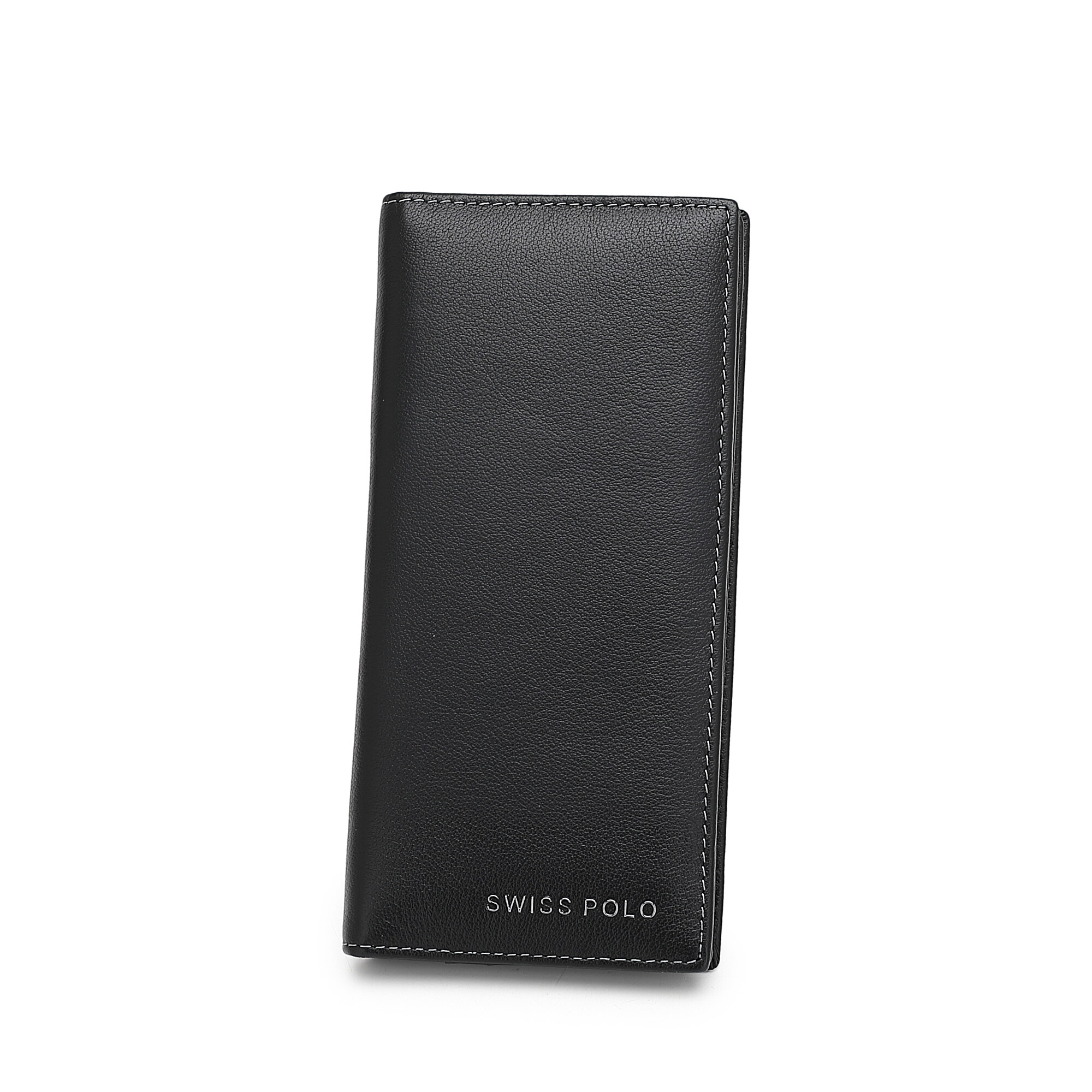 SWISS POLO Genuine Leather Long Wallet SW 196-1 BLACK