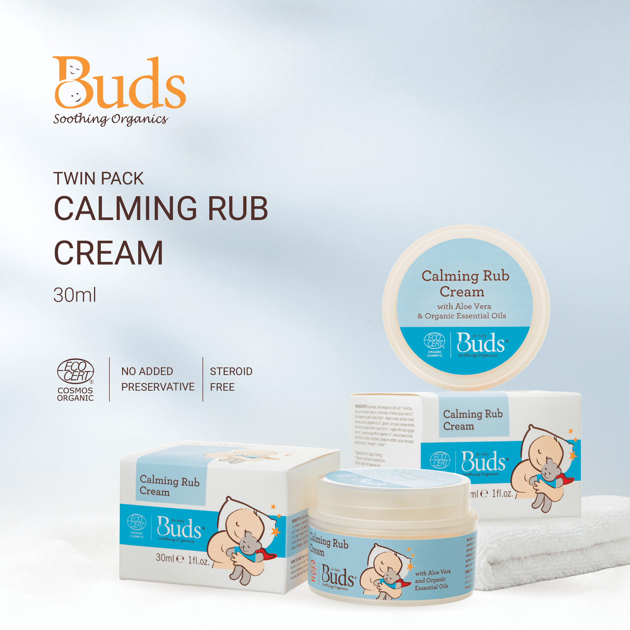 [Twin Pack] Buds Organics BSO Calming Rub Cream (30ml)