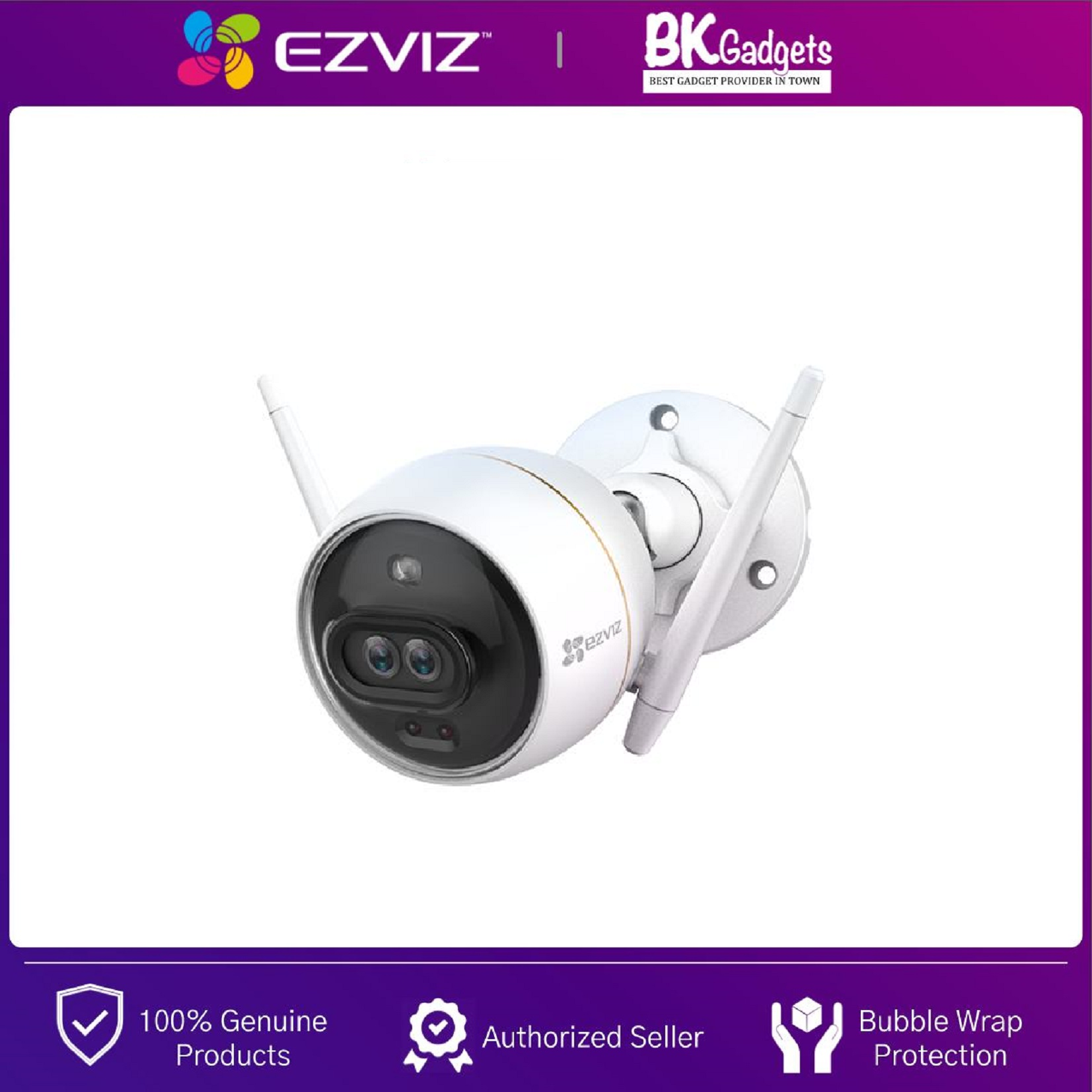 EZVIZ C3X [ 2MP / 1080P ] Dual Lens Wireless IP67 Outdoor Security IP Camera CCTV with Free Lifetime 24HR Cloud Recording