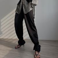 (Cle) Alisa.Sonya Women Plain Loose A line Straight Leg Long Wide Thinner Tube High Waist Quick-Dry Suit pants