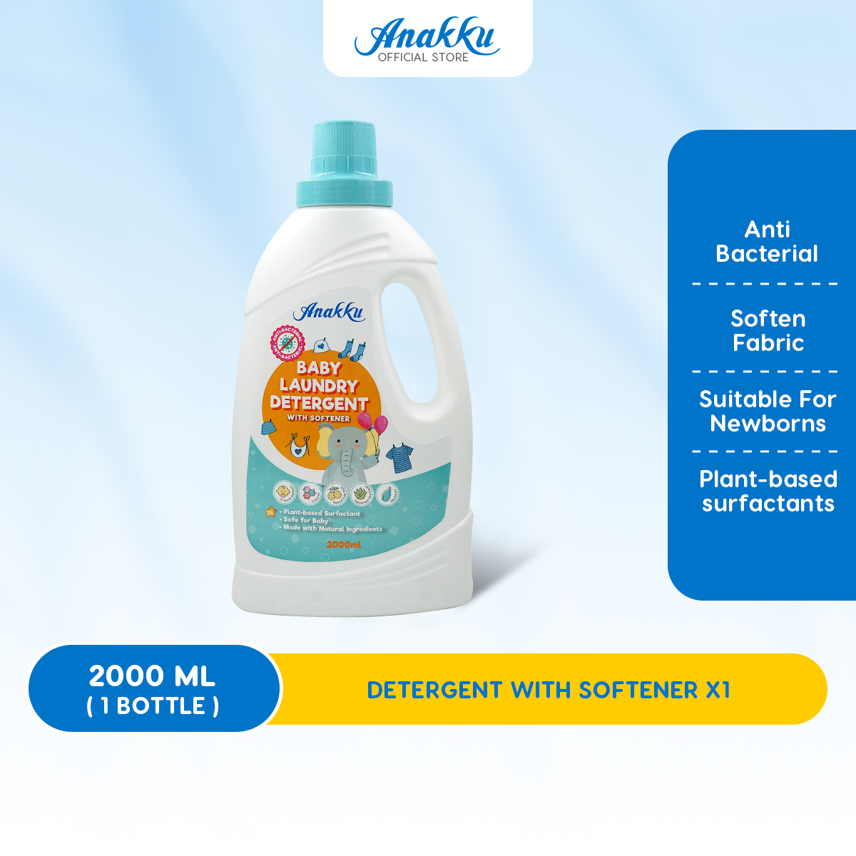 Anakku Baby Laundry Liquid Detergent With Softener (2L) 165-7200