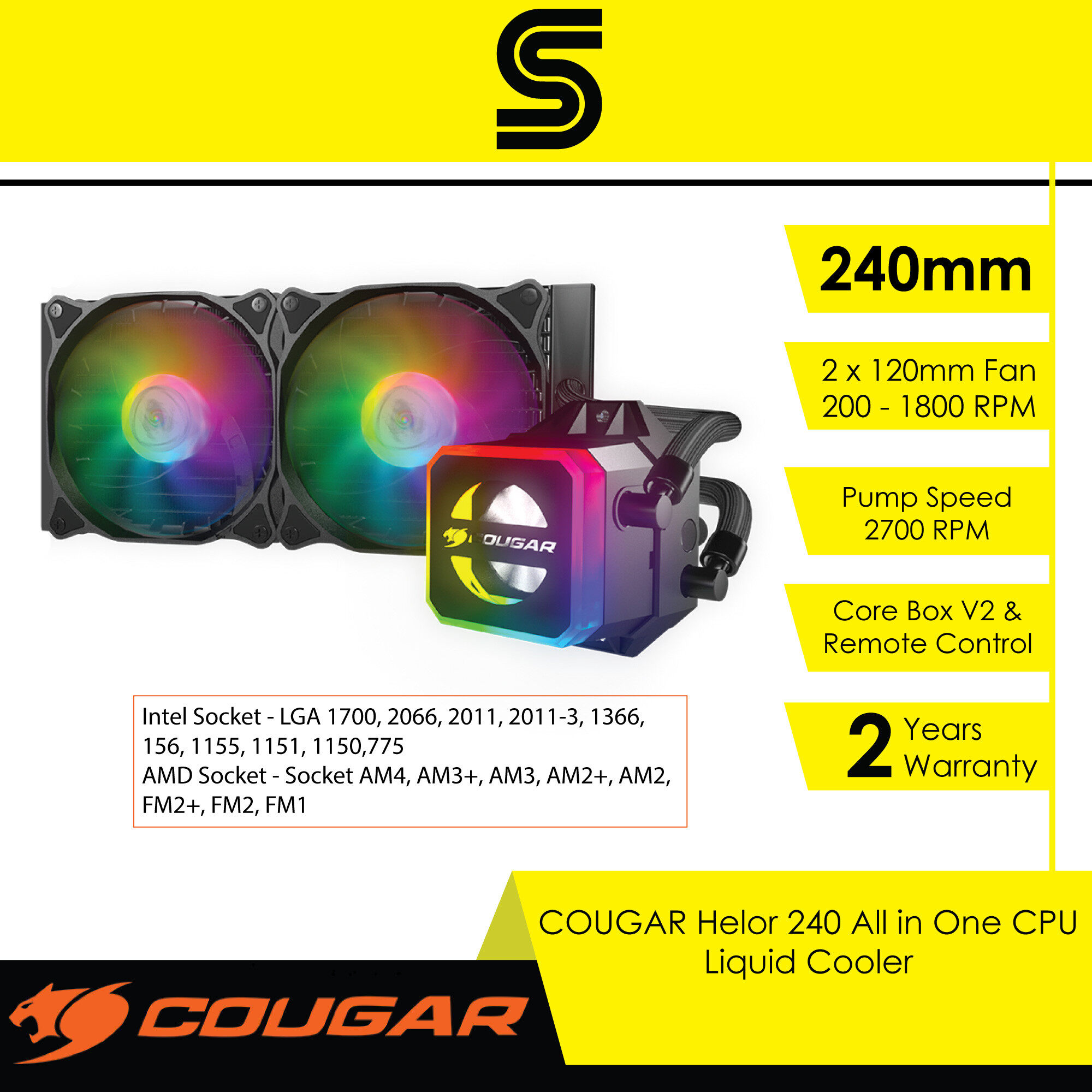 COUGAR Helor 240 All in One CPU Liquid Cooler