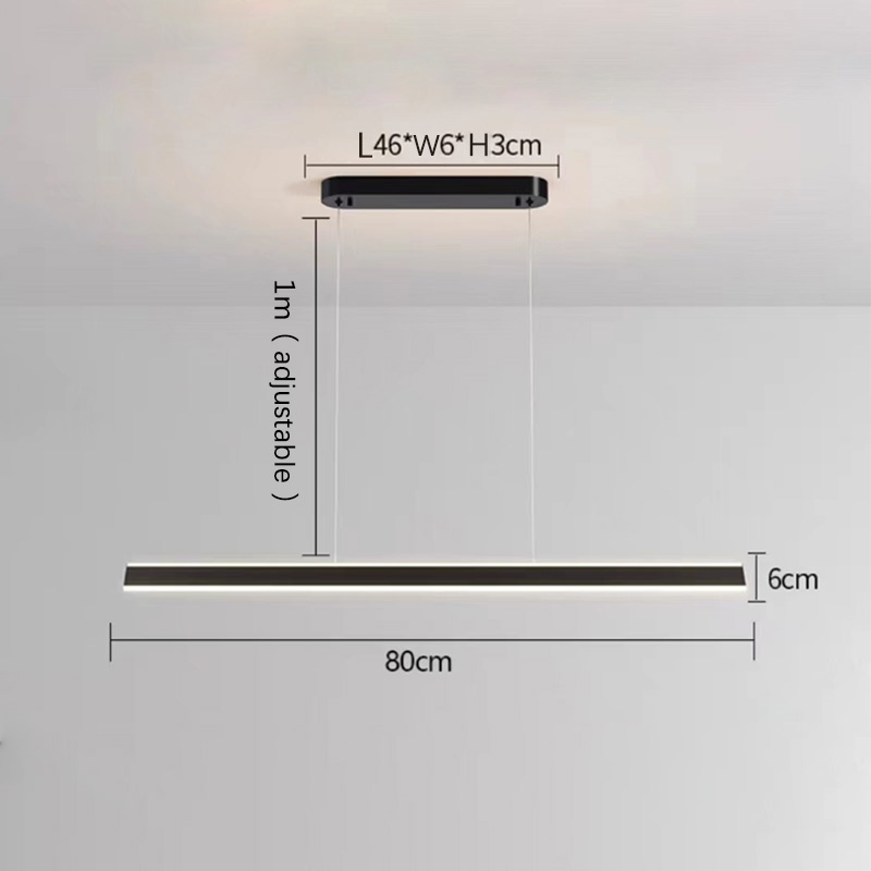 【Free Shipping】 Modern Minimalist Restaurant Chandelier Nordic Long Pendant Light Dining With Spotlight Bar Chandelier Ceiling Lights Hanging Light Pendant Lamp Lampu Gantung Siling Hiasan 吊灯