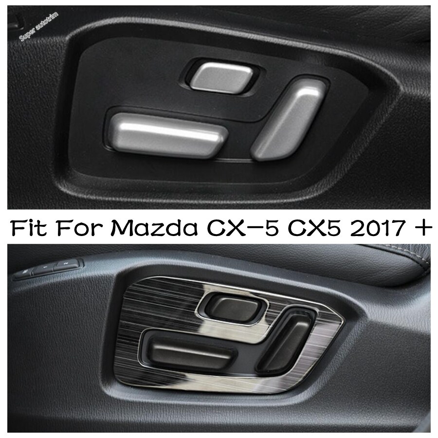 #Cloth the whole world# Seat Adjustment Button Switch Cover Trim Garnish Molding For Mazda CX-5 CX5 2017 - 2022 Carbon Fiber / Matte Interior Sticker