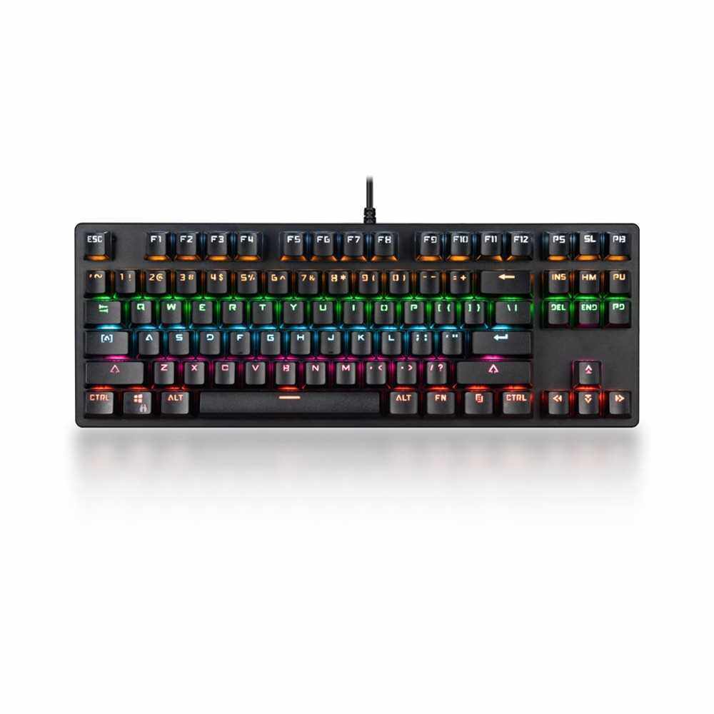 87-key Mechanical Keyboard Wired Keyboard RGB Backlit Keyboard Blue Switch/ 26-key Rollover/ Multimedia CombinationKeys Black (Black)