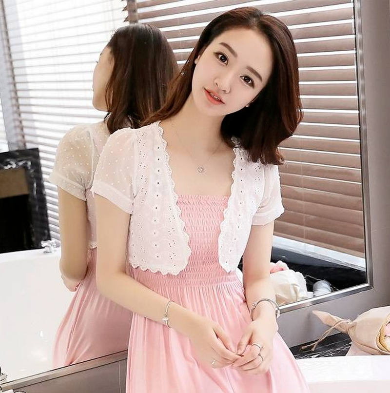 Áo cardigan nữ áo khoác nhẹ ren lưới áo khoác nữ nhỏ áo khoác chống nắng mùa hè cho nữ khăn choàng áo khoác ngoài bolero
