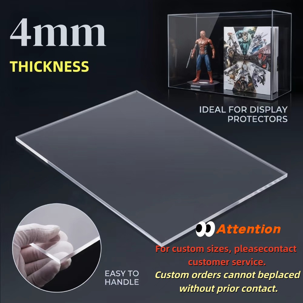 Clear Transparent Acrylic Sheet Custom Size PMMA Plastic Plate Waterproof Hard Acrylic Board For Display Craft DIY
