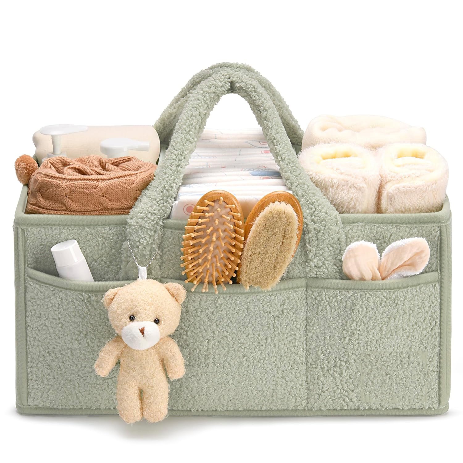 Diaper Caddy Organizer Portable Nursery Storage Basket Gift for Baby Shower Car Diaper Storage Baby Caddy Organizer for Diaper Station