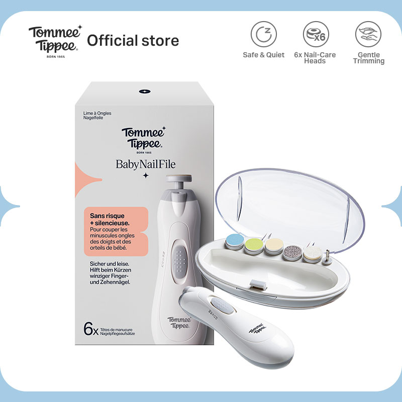 Tommee Tippee Electric Baby Nail File – Gentle Electric Nail Trimmer BPA-free Baby-Safe Material Multiple Filing Head