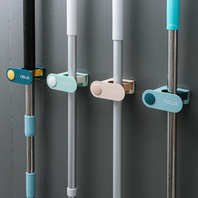 Kẹp cây lau nhà gia dụng giá treo cây lau nhà liền mạch móc treo nhà bếp phòng tắm giá treo gắn tường giá treo chổi giá đựng dụng cụ nhà bếp