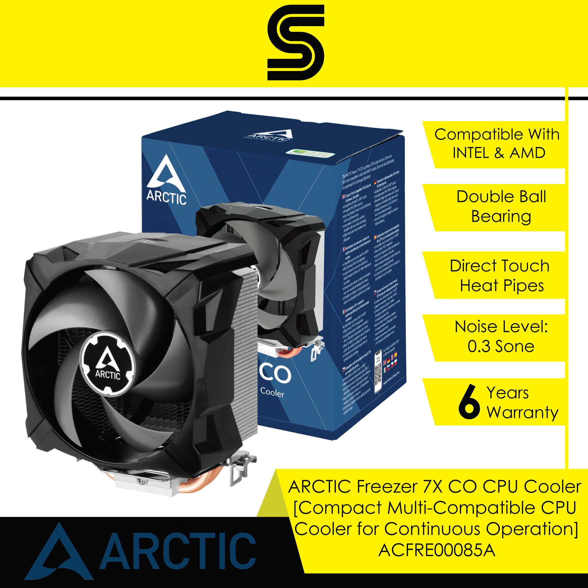 ARCTIC Freezer 7X CO CPU Cooler [Compact Multi-Compatible CPU Cooler for Continuous Operation]