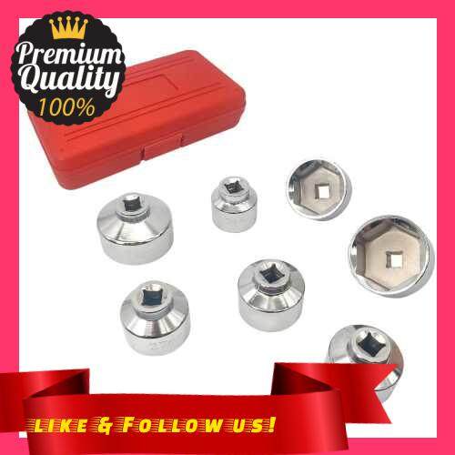 People's Choice 7 Pieces 3/8'' Oil Filter Cap Wrench Socket Set Tool Kit, 24 27 29 30 32 36 38mm Rep