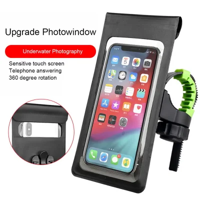Smart Phone Waterproof Front Mobile Phone Bag Touch Screen Handlebar Rearview Mirror Bicycle Motorcycle Quick Release Mobile Phone Holder Swimming Storage Travel Bag