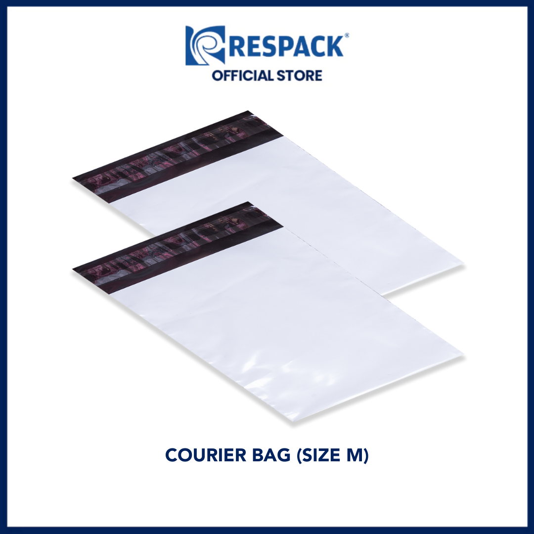 RESPACK Courier Bag / Mailer Bag / Plastic Parcel Bag 100 Pieces (White Size M)