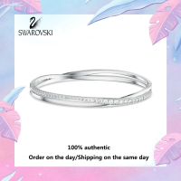 💖 Swarovski 💖 Womens Fashion S925 Sterling Silver White Crystal Diamond bracelet M5565210 Twist row bracelet Valentine gift Birthday gift