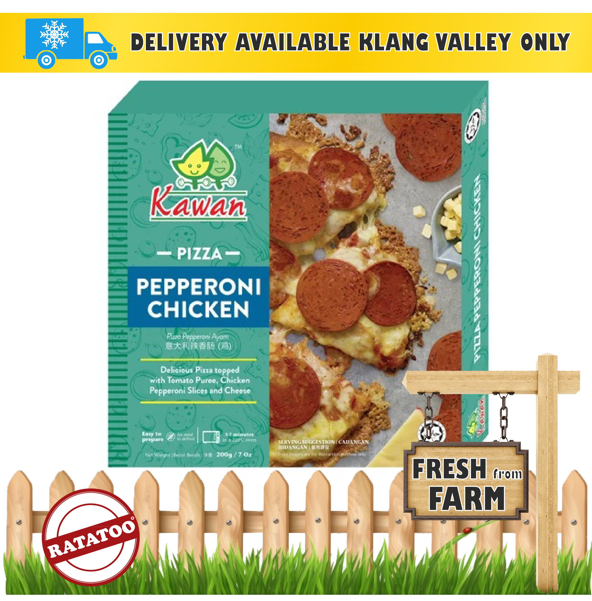 [SALE] PIZZA Kawan Pepperoni Chicken 7\'\' RATATOO MARKET