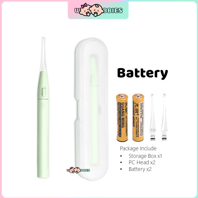 👶🏻Woobbies LED Ear Pick Rechargeable Soft Silicone Flash Light Ear Cleaner Tool Ear Wax Cleaner Mesin Pembesih Telinga