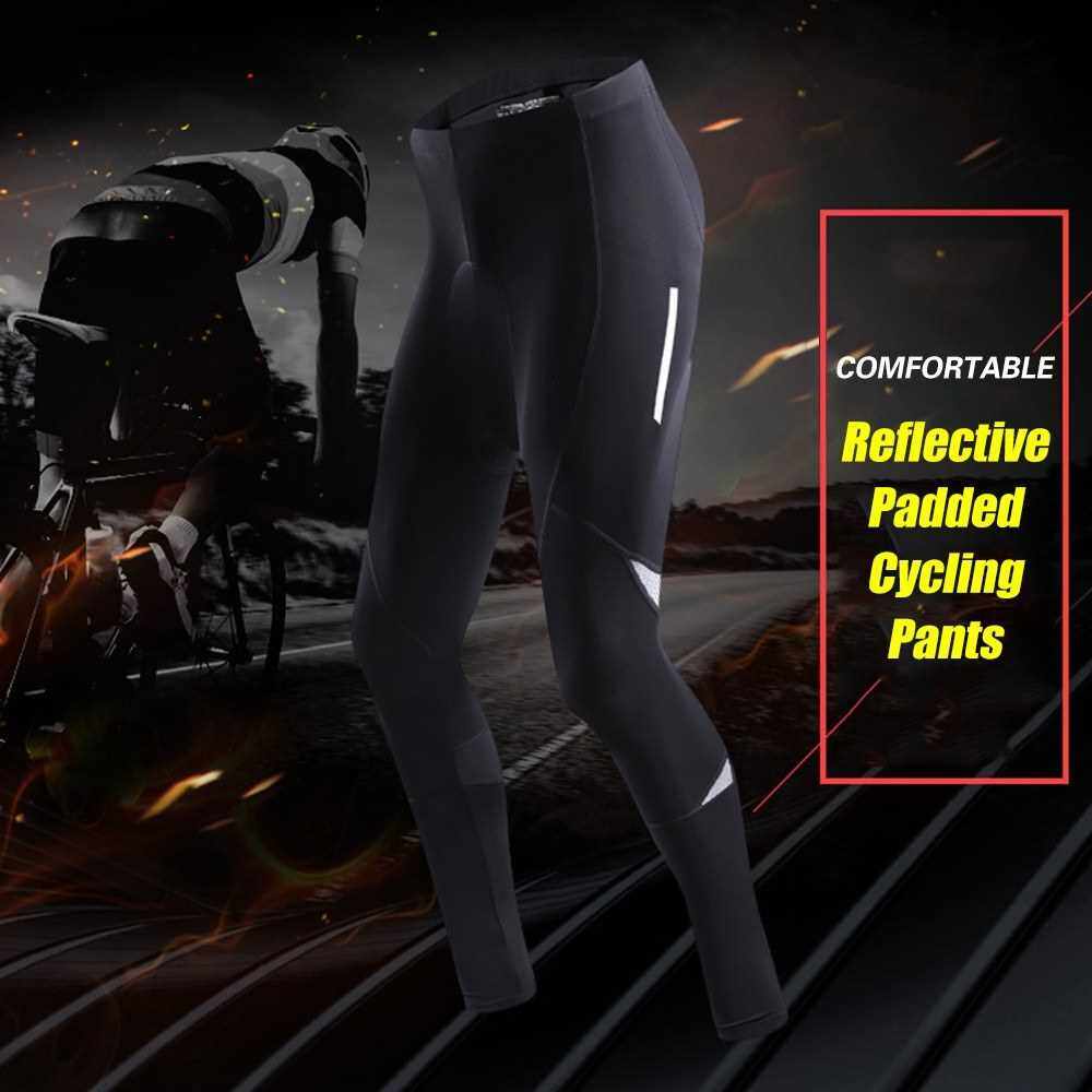 Best Selling Lixada Men's Reflective Bicycle Pants Gel Padded Cycling Compression Tights Leggings Outdoor Riding Bike Pants (3Xl)