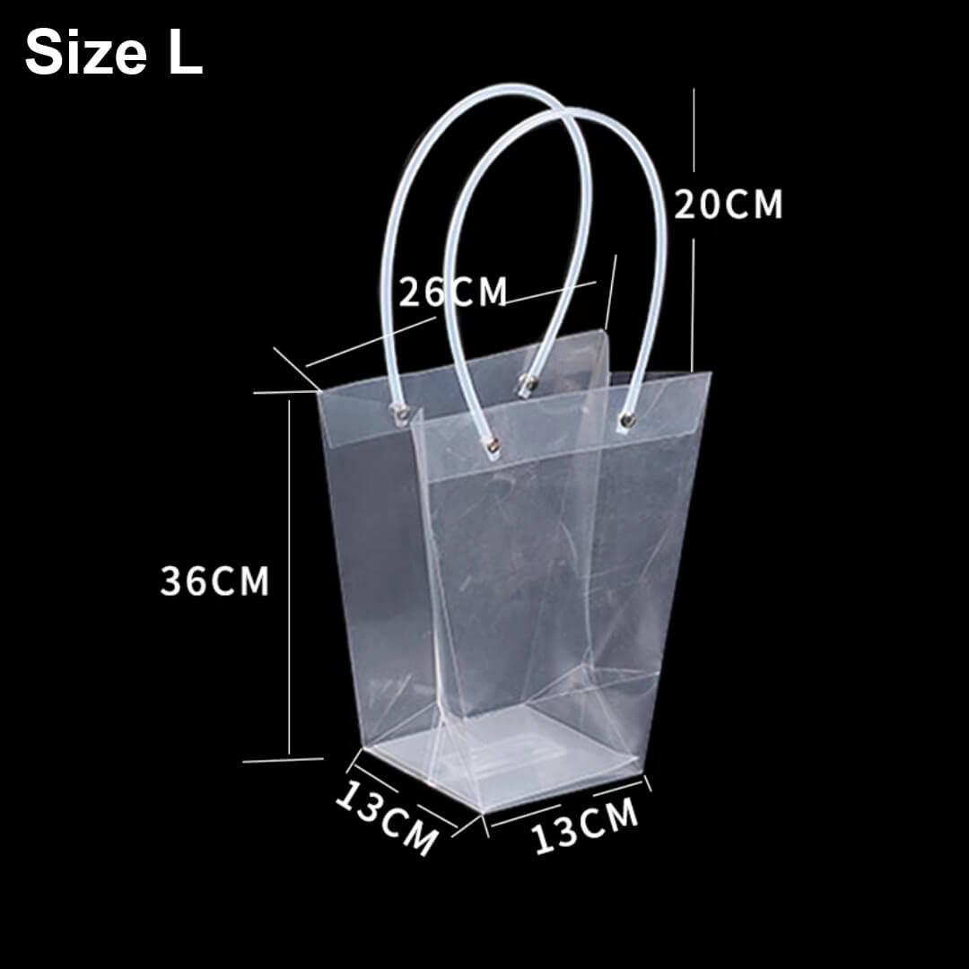 SHIOK 10Pcs S/M/L/XL/XXL/01 Clear Transparent Trapezium Bag For Flower Arrangement Bouque Decoration Gift PB0841