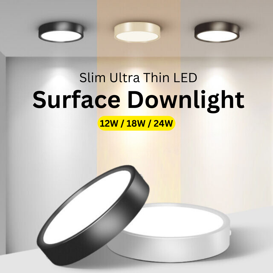 Led Surface Downlight Concrete Ceiling 12W 18W 24W Living Area / Yard / Toilet / Balcony Light 3000K/4000K/6500K (1 Year Warranty)
