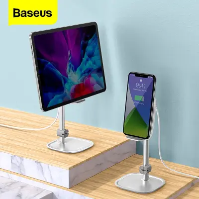 Baseus 15W Wireless Charger Stand For iPhone 13 12 11 Pro Max Samsung Xiaomi Adjustable Tablet Stand Desktop Mobile Phone Holder For iPad Pro Air