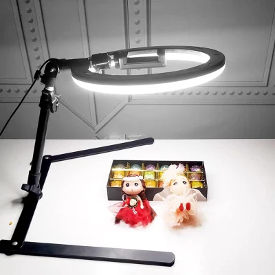 Live Ring Light Makeup Light Portable Phone Overhead Shooting Support Can Be Fixed on The Desktop (with 26cm Fill Light) for Live Overhead Shooting