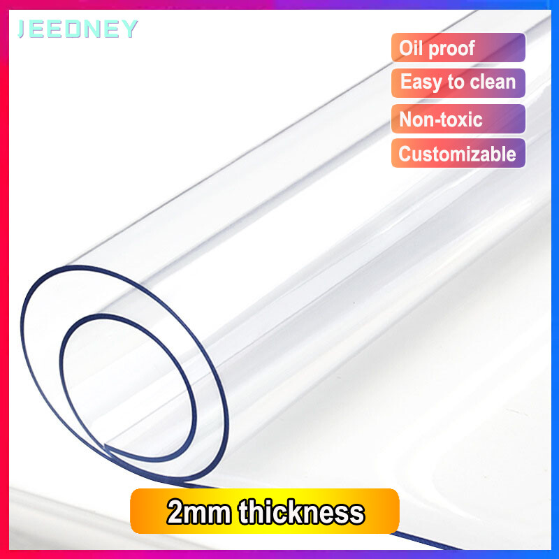 2mm Thick PVC Table Protector Waterproof and Oil-Proof Rectangular Transparent Tablecloth Soft Glass Plastic Dining Table Cloth Cover Protective Film ราคา 147 บาท*ส่งฟรี