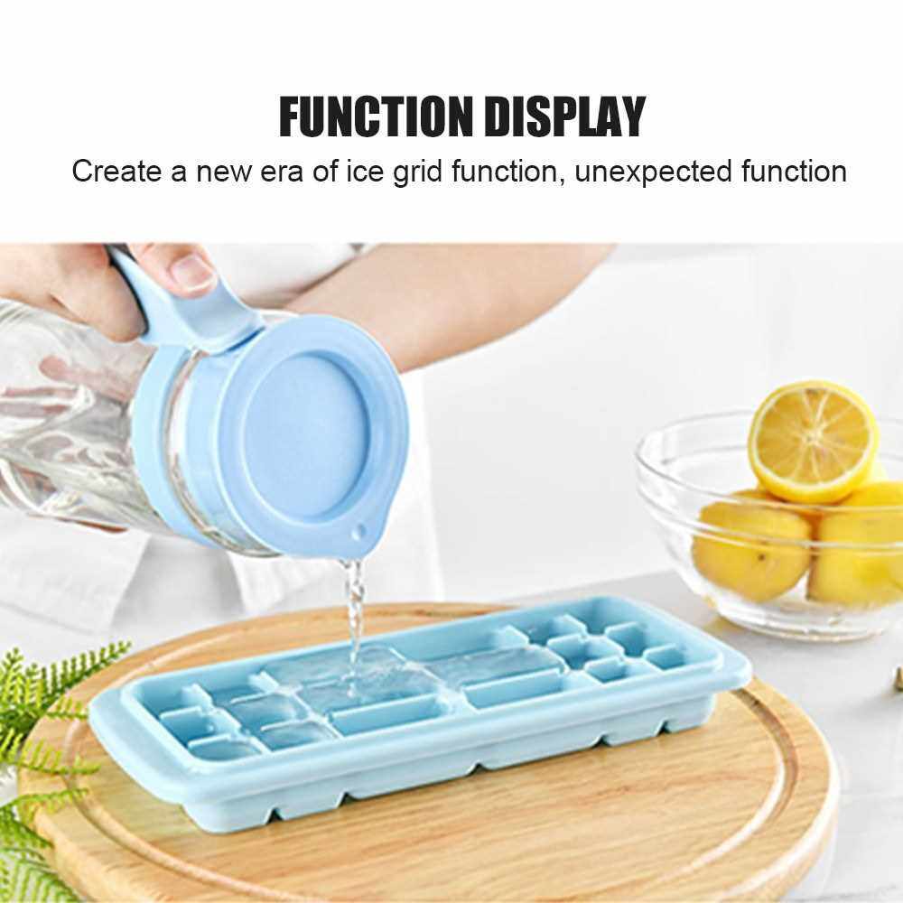 Silicone Ice Cube Tray with Lid Square Ice Cubes Baking Mold BPA free Easy to Release for Juice Baby Food Chocolate Cheese Sushi 18 Holes (Pink)
