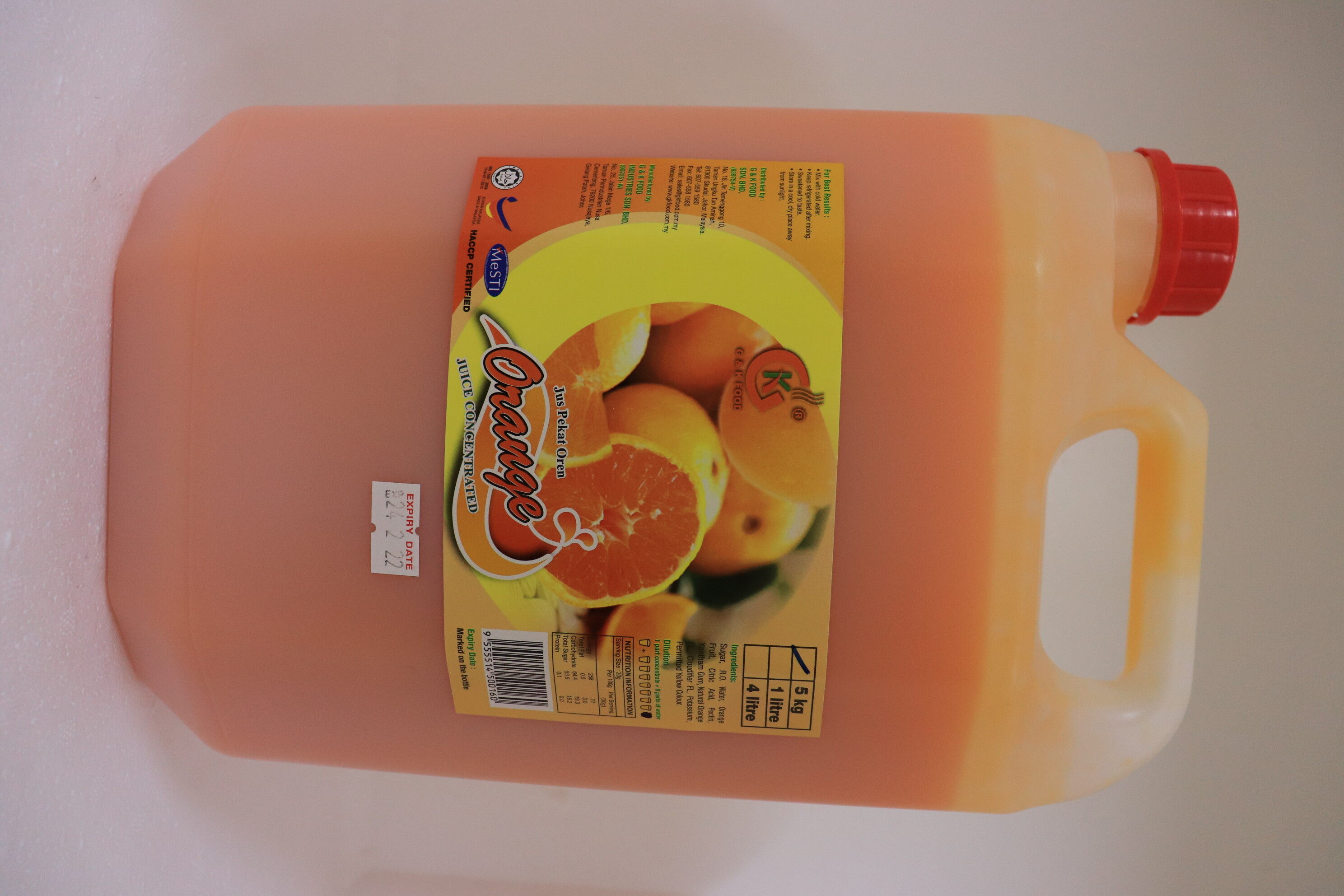 [100 JAKIM HALAL] 5KG Concentrate Orange Juice Orange New PGMall