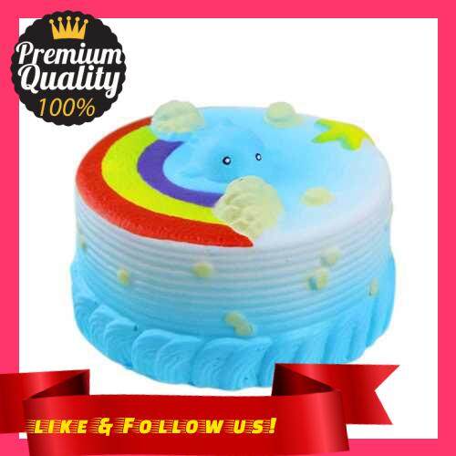 People\'s Choice 12CM Squishy Bread with Rainbow Party Home Decor Ocean Cake Cute Charm Super Slow Rising Kid Toy Gift Fun