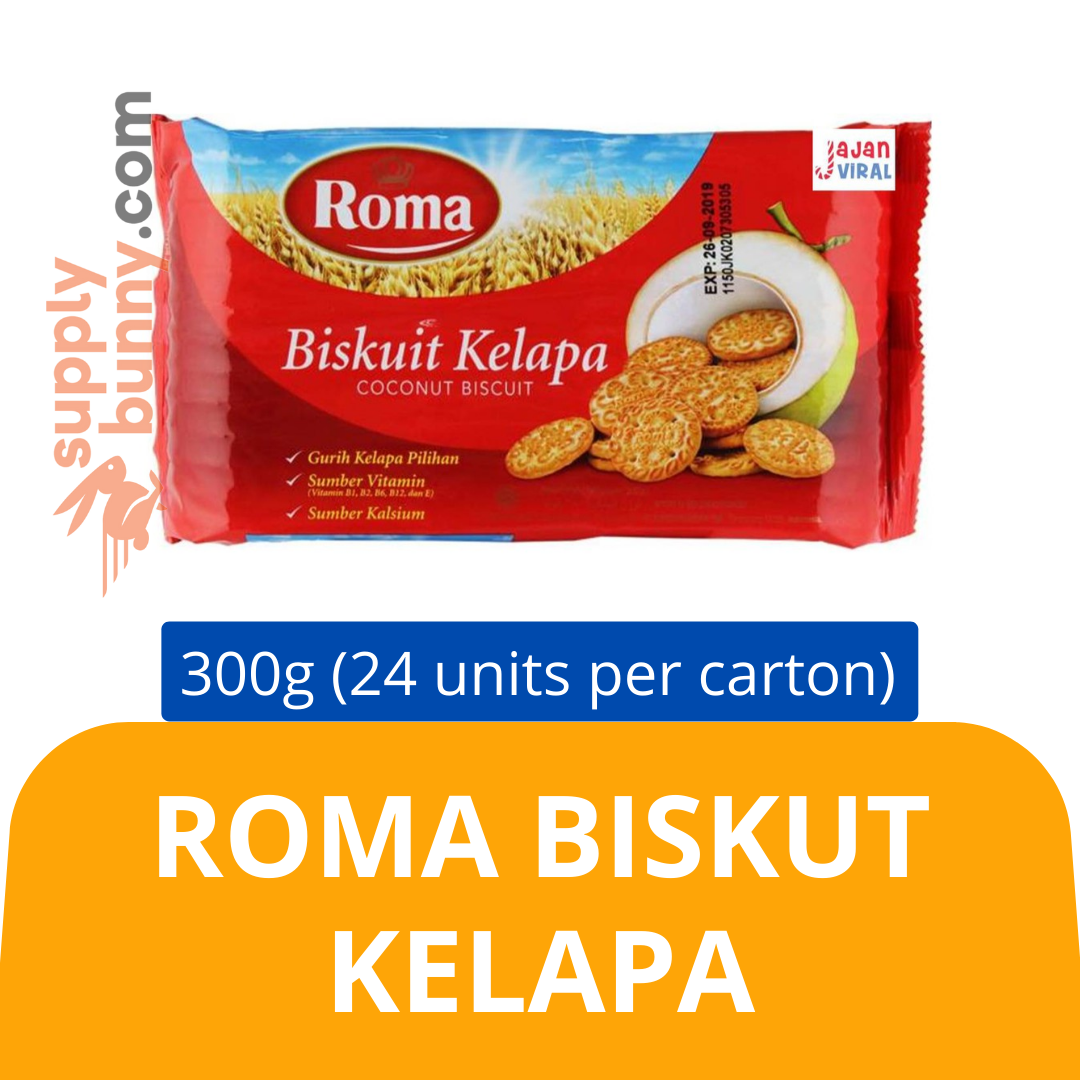 Roma Biskut Kelapa (300g X 24 packs) (sold per carton) 椰子饼 PJ Grocer Biskut Kelapa Roma