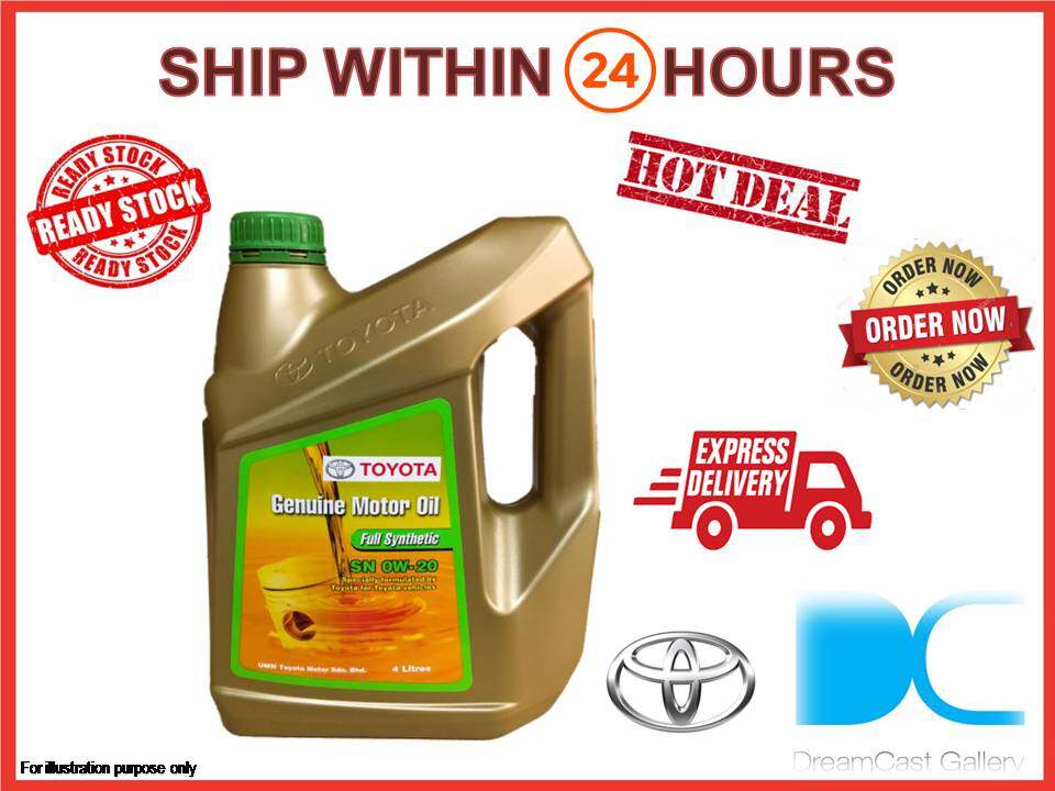 TOYOTA GENUINE 0W20 FULL SYNTHETICMOTOR OIL 0W20 4LITERS (NEW PACKAGING ...