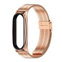 VUAERANG Strap Suitable for Xiaomi Mi Band 6/5/4/3 Strap Stainless Steel Metal Wristband Bracelet Strap for Mi Band 4 3 Mi Band 5 6