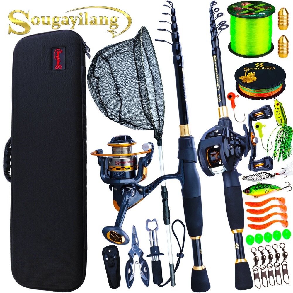 Bộ cần câu fsihing cần máy đứng 1.8m-2.4m cần máy ngang với máy câu đứng bộ đầy đủ máy câu cá túi đựng dây câu phụ kiện thu hút combo