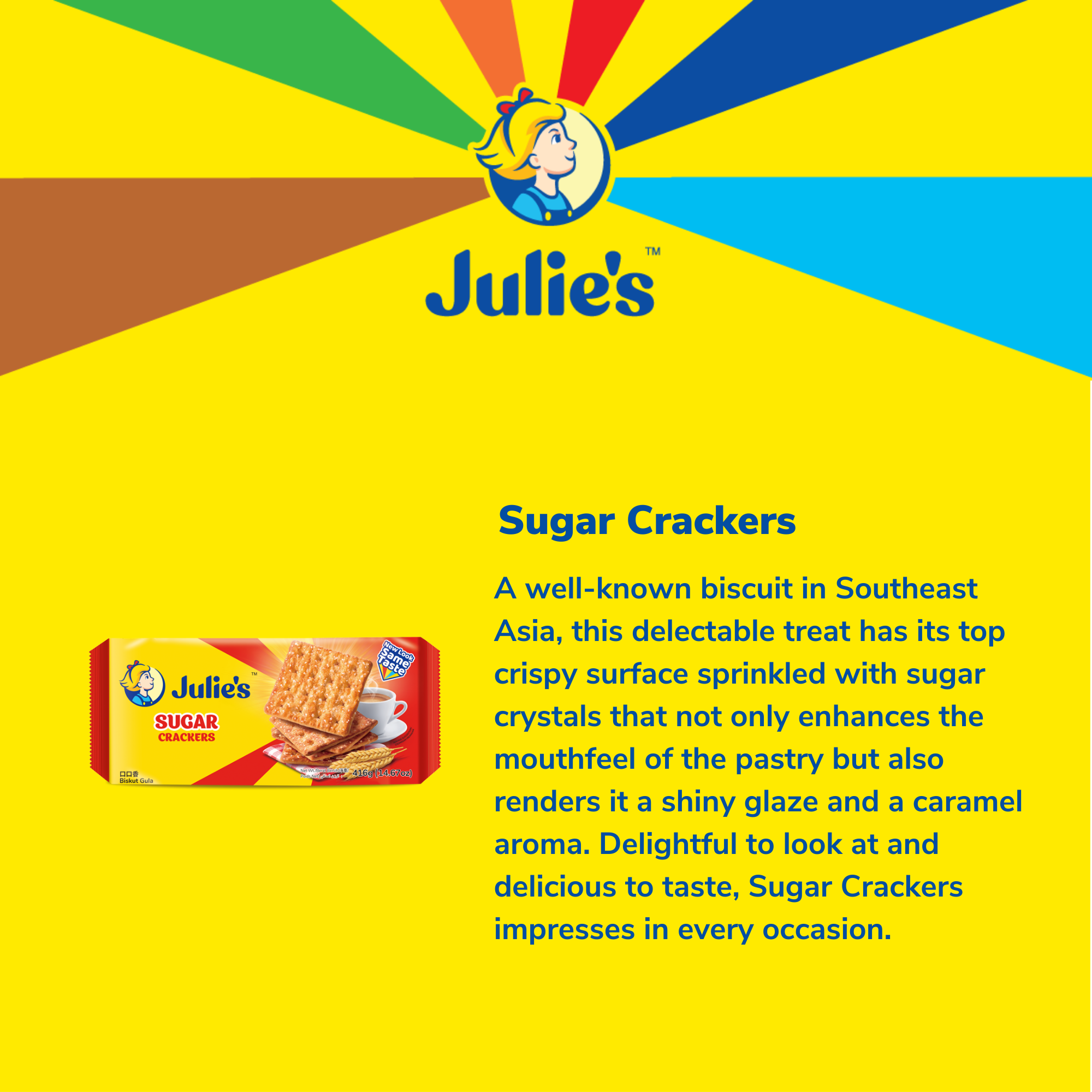 Julie's Sugar Crackers 343g x 6 packs