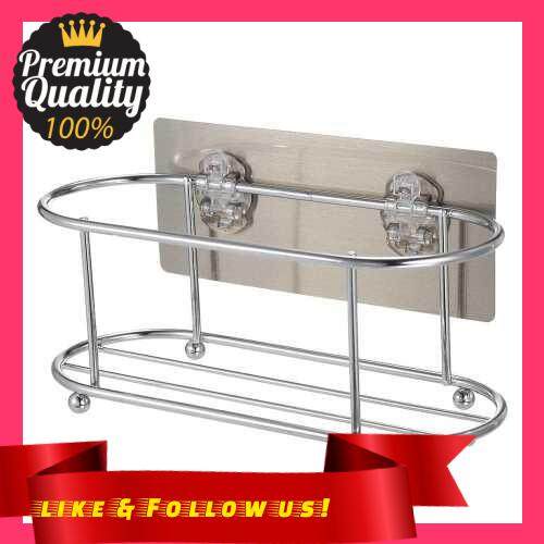 People\'s Choice Adhesive Shower Caddy No Drilling 22 Lbs Bearing Weight Bathroom Shelf Storage with Washable Adhesive Backplate and Buckle for Shampoo Shower Gel (Standard)