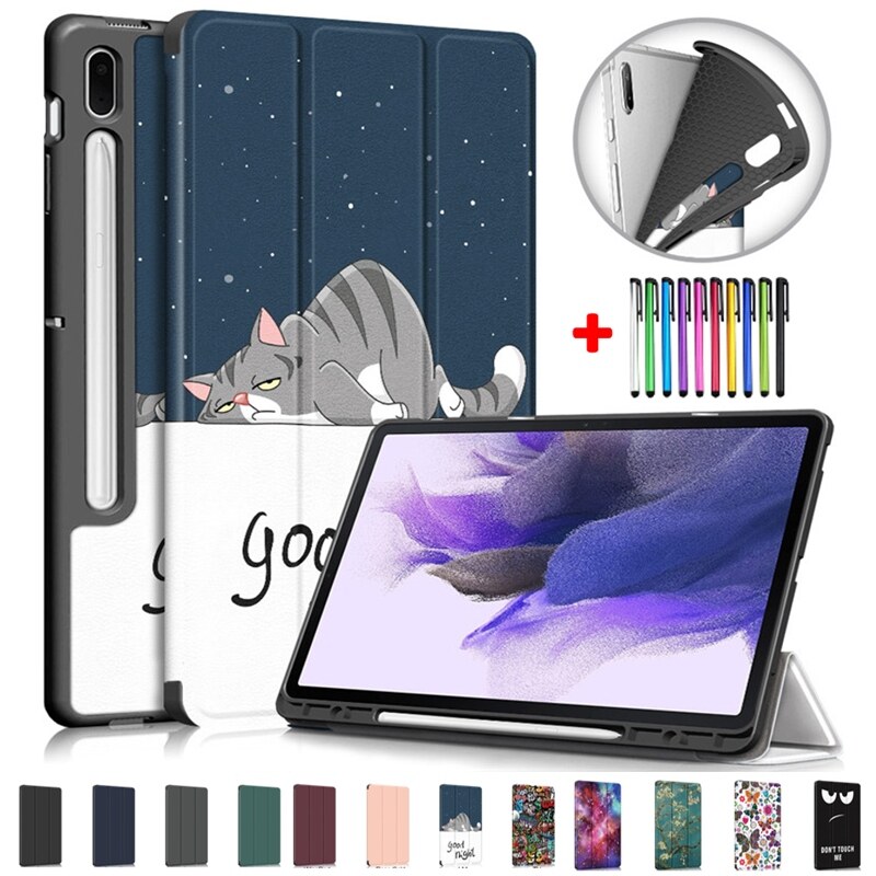 [KRETT case] Ốp máy tính bảng có hộp đựng bút chì cho Ốp lưng Samsung Galaxy Tab S7 FE 12.4 2021 SM-