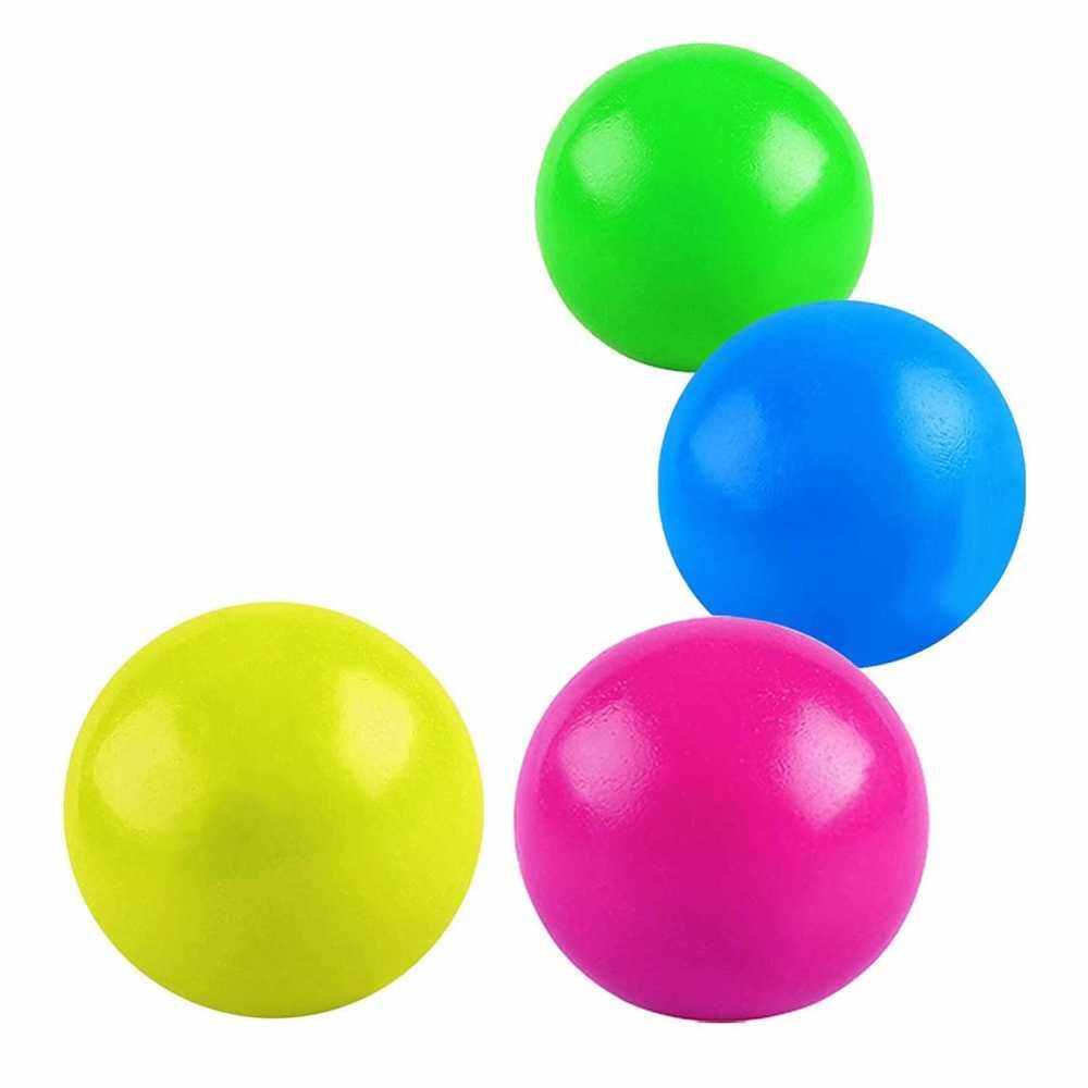 4Pcs Stick Wall Balls Sticky Fluorescent Ceiling Ball Target Ball Anti-stress Decompression Toy (1)