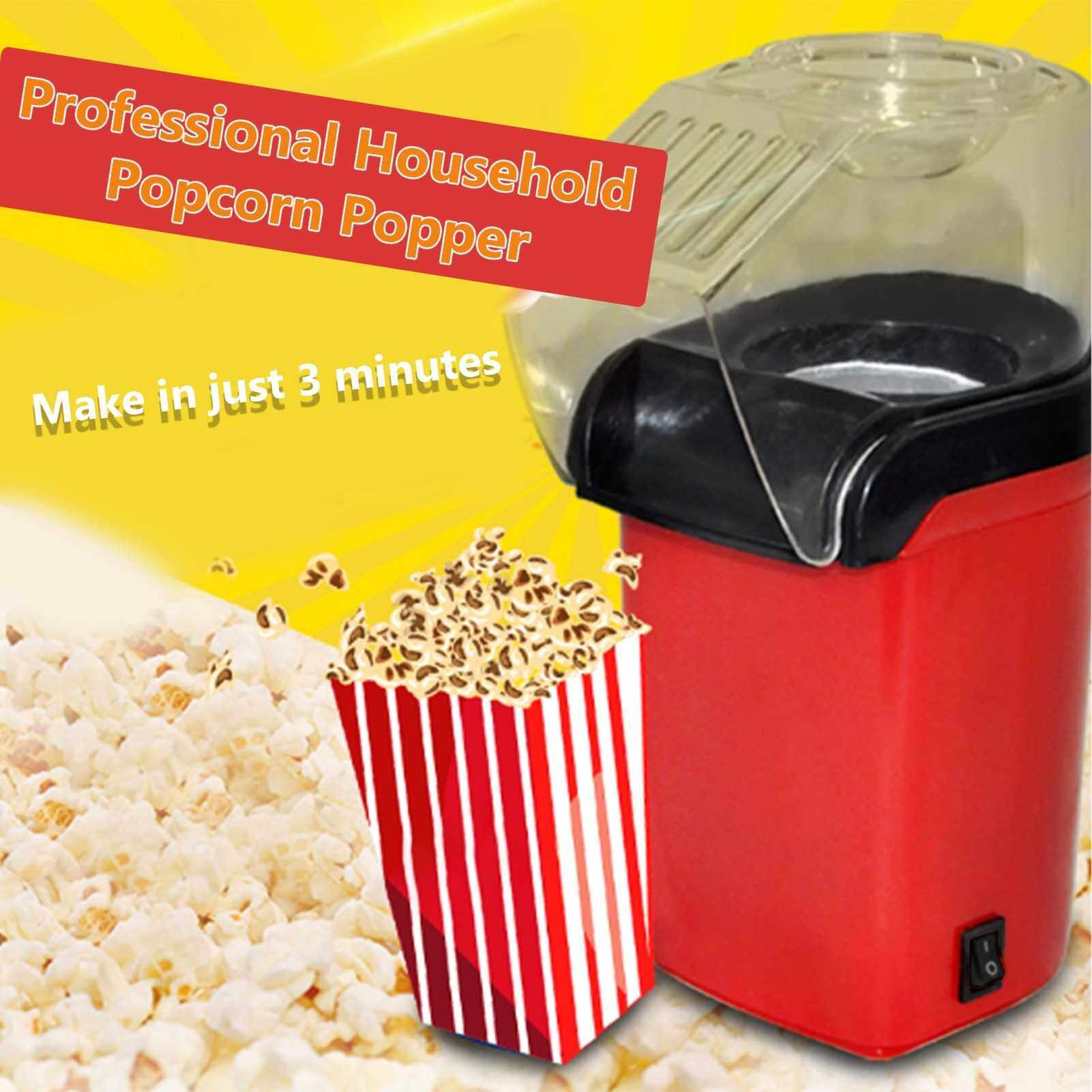 Best Selling 1200W Popcorn Popper Popcorn Maker Electric Popcorn Machine No Oil Needed for Home Family Kids (Red)