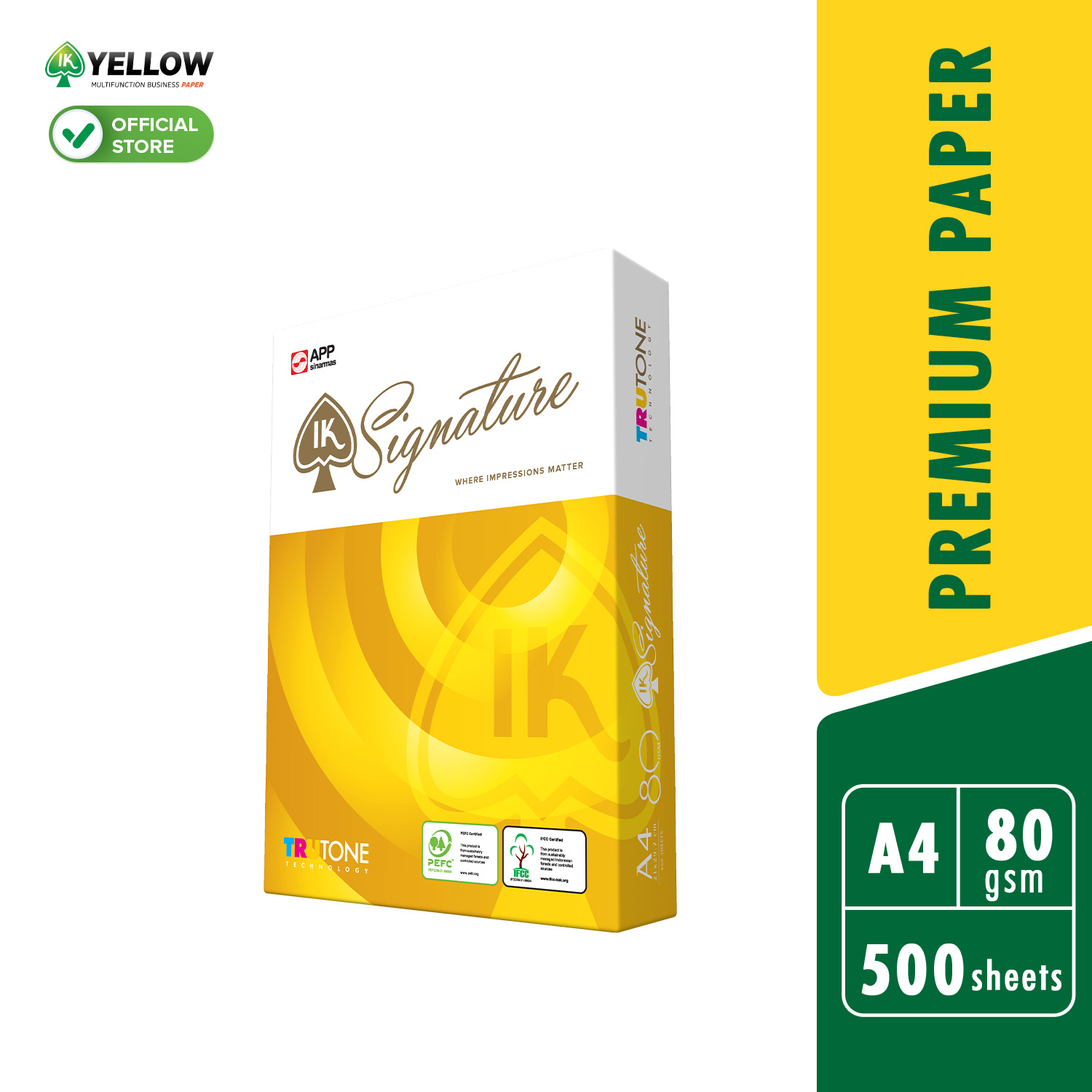 IK Signature 500s 80gsm A4 paper 1 Ream (500 sheets/ream)